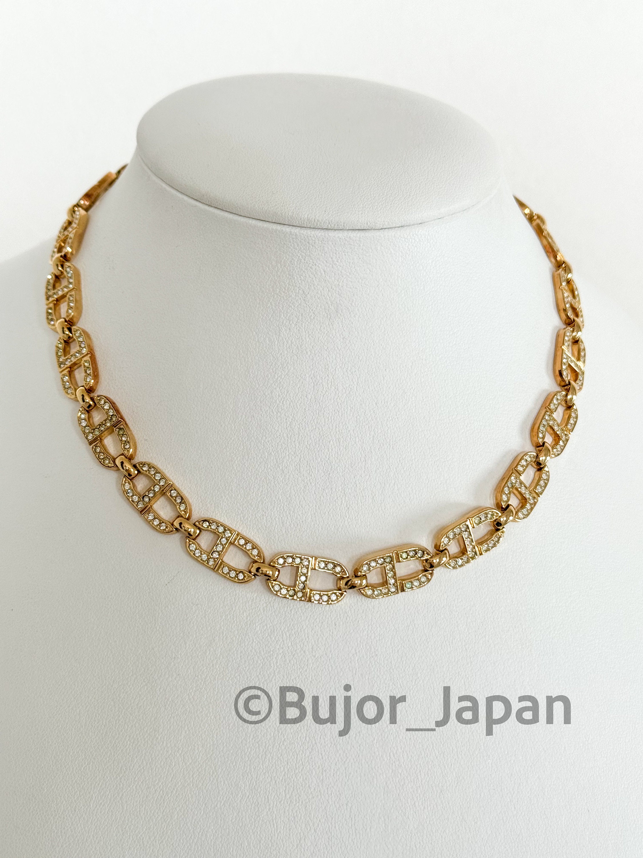 Vintage Christian Dior Necklace, Chain Necklace Gold, Choker Vintage Christian Dior Necklace, Chain Necklace Gold, Choker