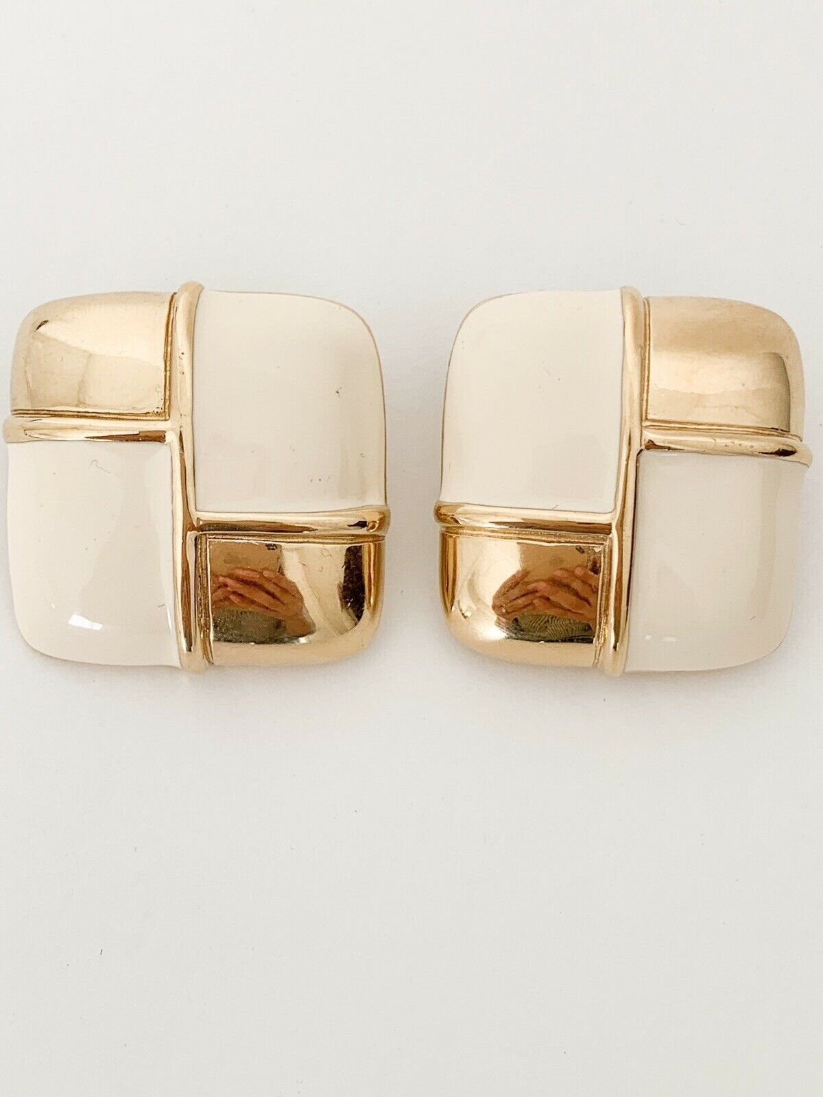 Authentic Givenchy Vintage Gold Tone Square Enamel Earrings Etsy