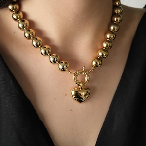 Vintage Givenchy Necklace, Chunky Choker Necklace, heart Givenchy, Designer High End Jewelry, 80s Vintage, Massive heart Pendant Necklace