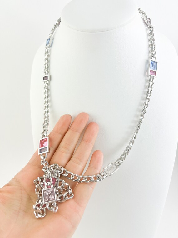 Silver ysl necklace online