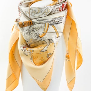 Vintage Hermes Scarf, Vintage Silk Scarf, &quot;La Vie de Cheval“, Made in France, Accessories for Women, Gift for her,  Personalized Gifts