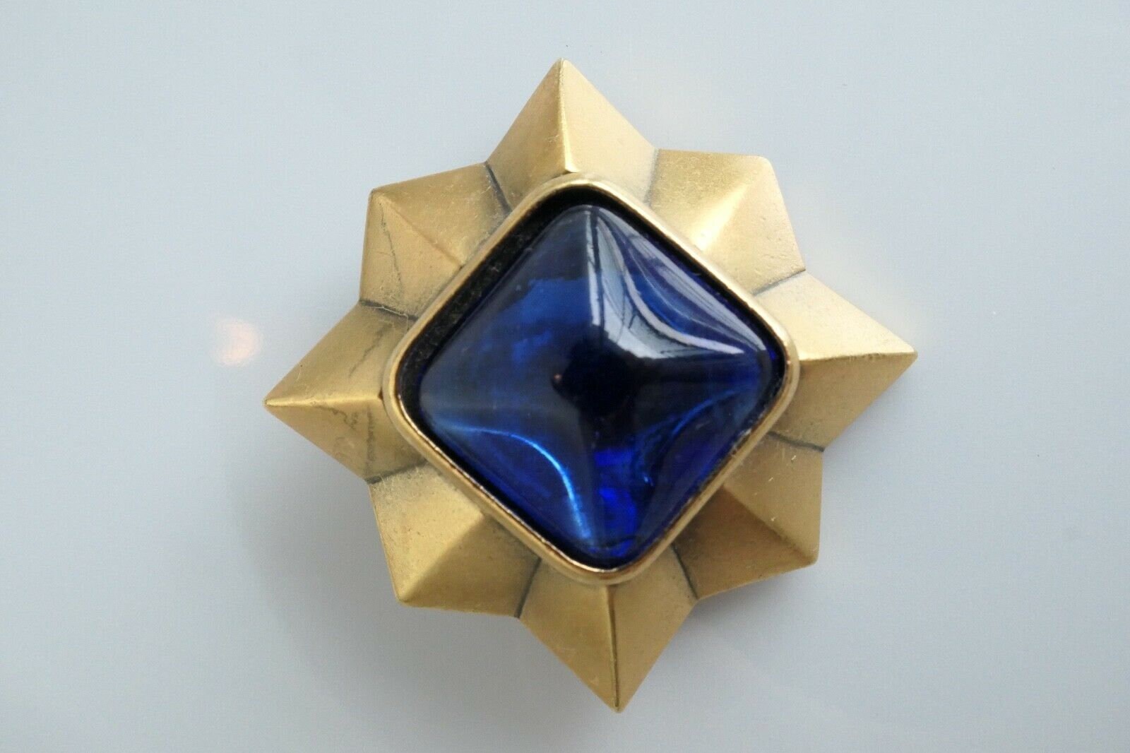 Authentic YSL Yves Saint Laurent Brooch Pin Royal Blue Etsy