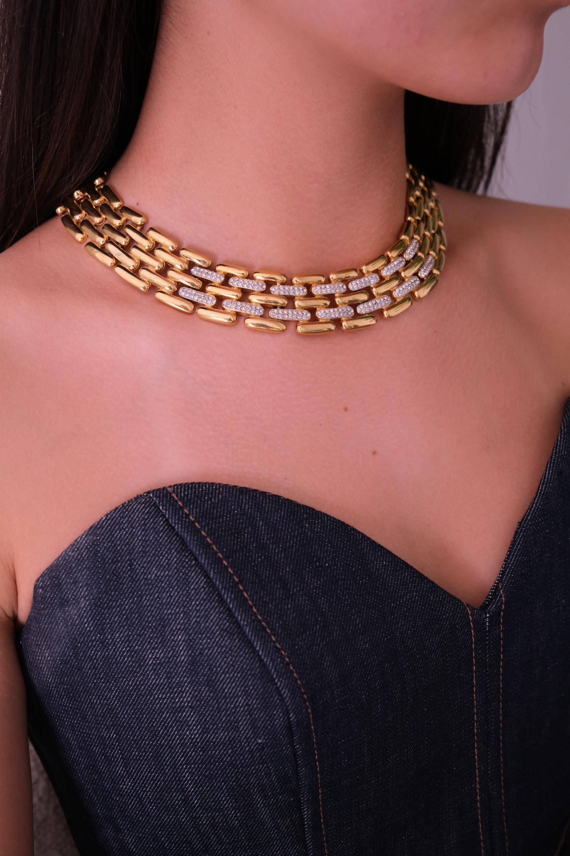 Vintage Givenchy Gold-plated Choker Necklace: Articulated Link 