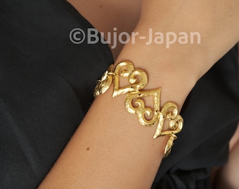 Vintage YSL Bracelet, Yves Saint Laurent Heart Link Bracelet