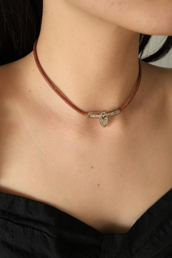 VINTAGE HERMES エルメス heart chain necklace