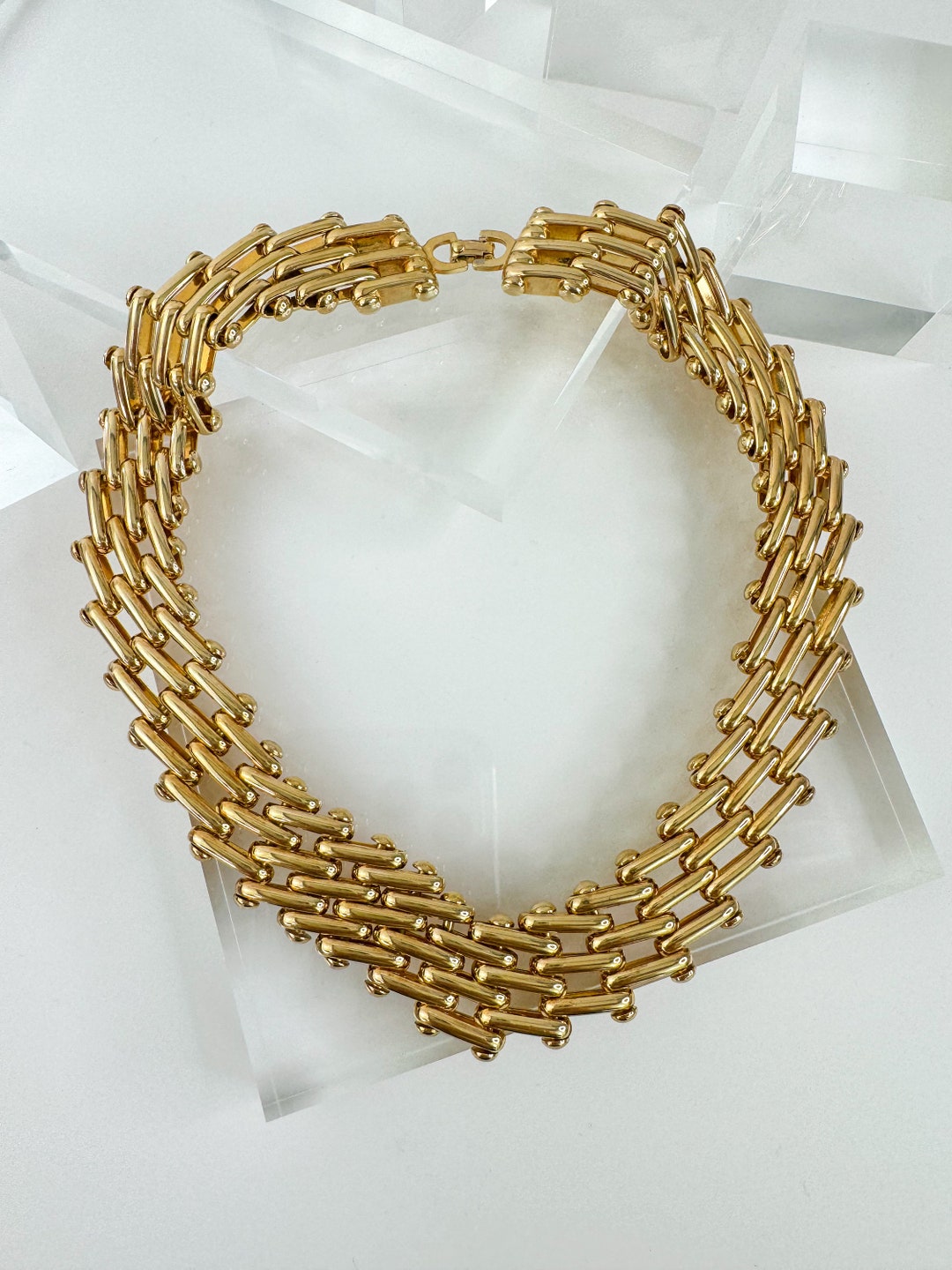 Vintage Christian Dior Necklace Gold Tone Necklace Chain Etsy