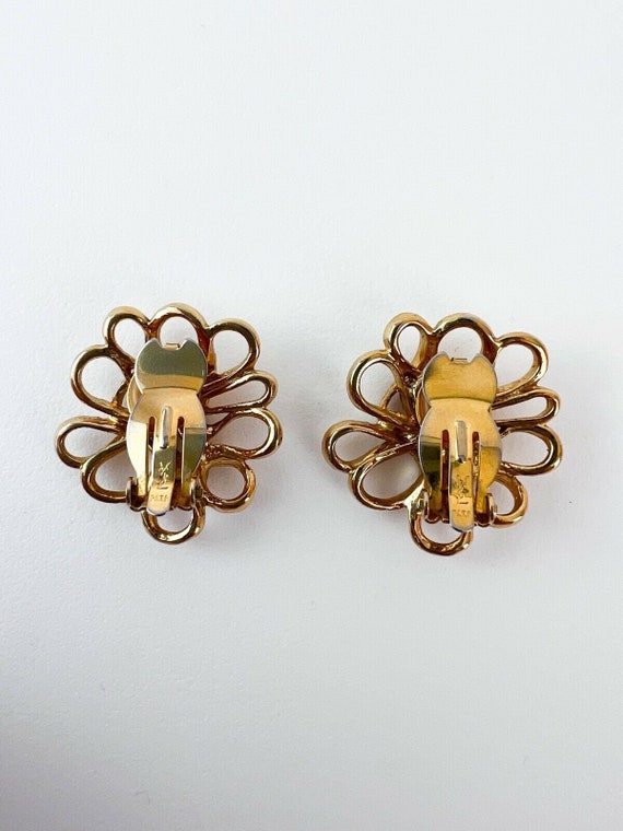 Vintage YSL Yves Saint Laurent Earrings, Clip-On … - image 5