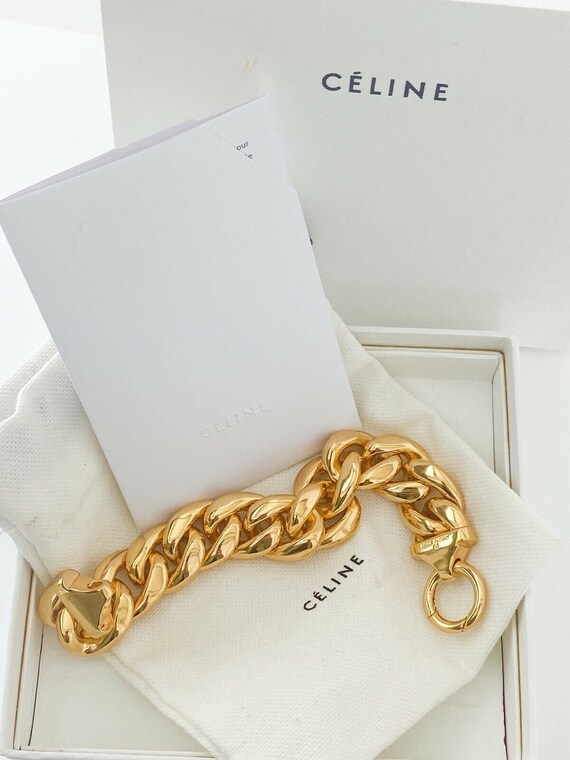 Vintage Celine Bracelet Gold Tone 