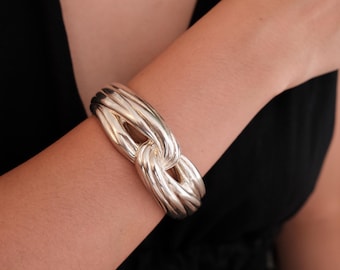 イヴ・サンローランのヴィンテージシルバーチェーンリンクブレスレット