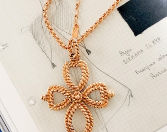 ヴィンテージ YSL ネックレス：イヴ・サンローランのゴールドハンマー