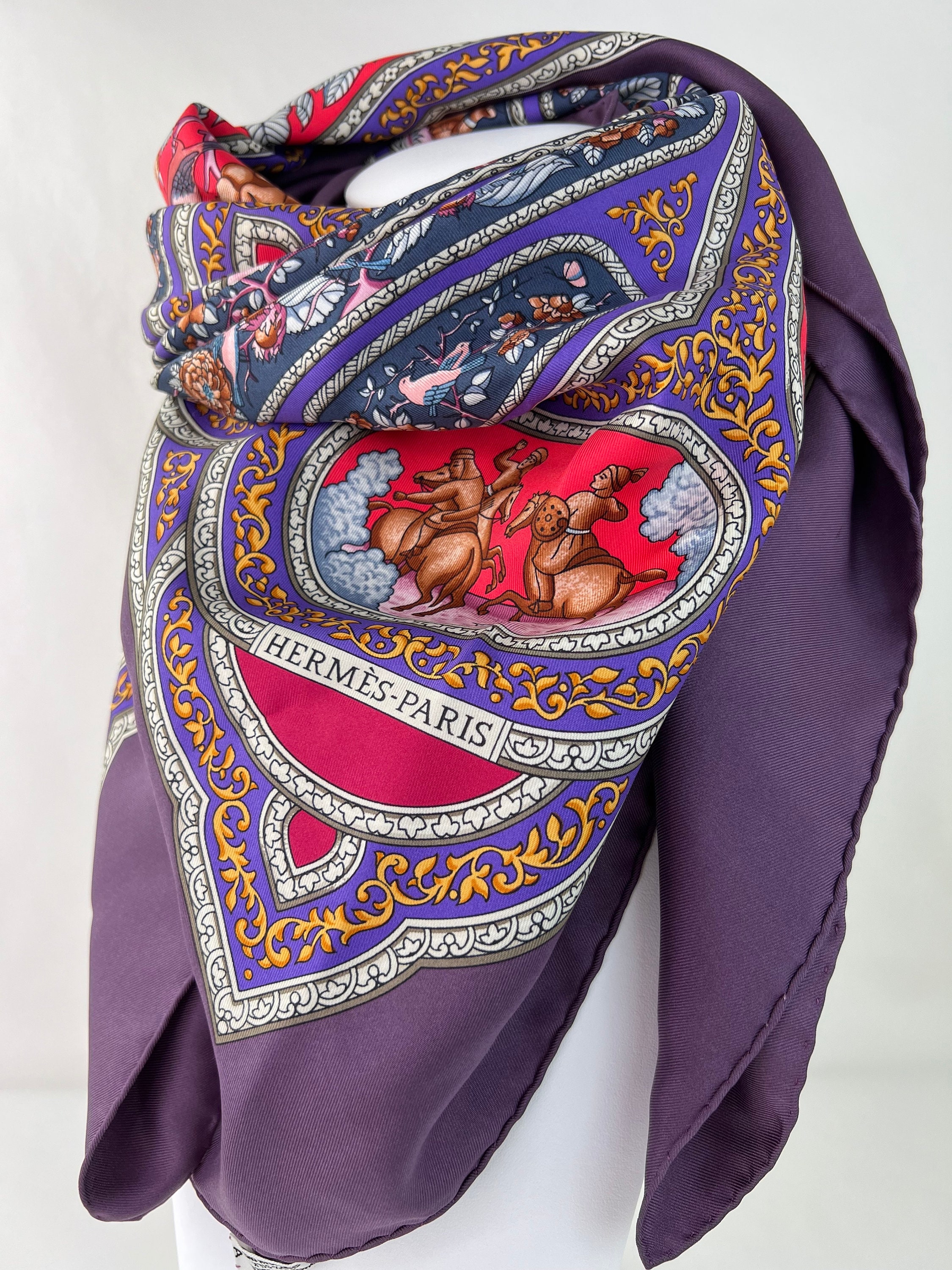 Purple Hermes Scarf Etsy Canada