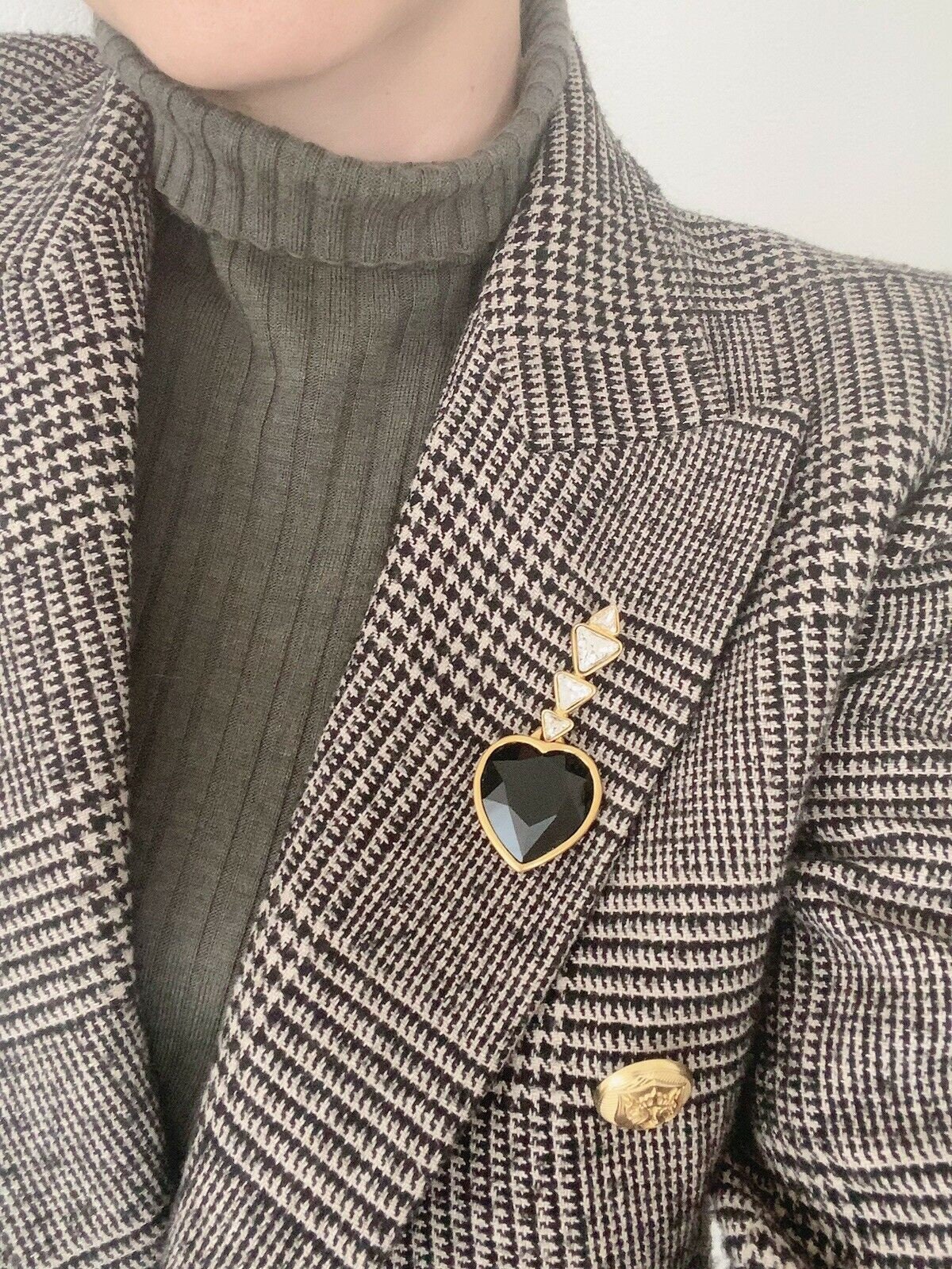 Vintage YSL Yves Saint Laurent Broszka Pin, Ażurowa Spirala