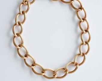 Vintage Christian Dior Gold Tone Chain Choker Necklace
