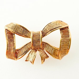 Vintage YSL Yves Saint Laurent Brosche, Schleife Band Brosche, Gold Ton Brosche, Schmuck Brosche, Vintage Schmuck, Schmuck für Frauen