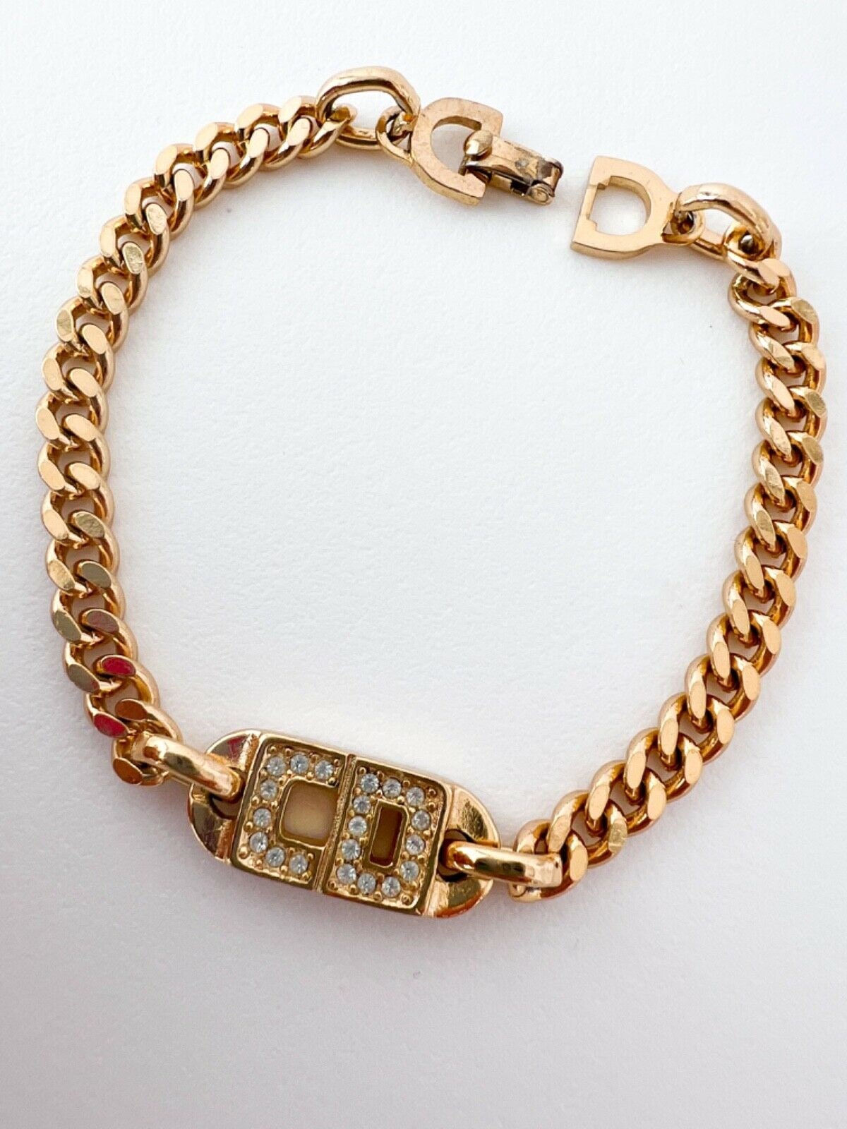 Vintage Christian Dior Bracelet, Gold Tone Bracelet, Chain