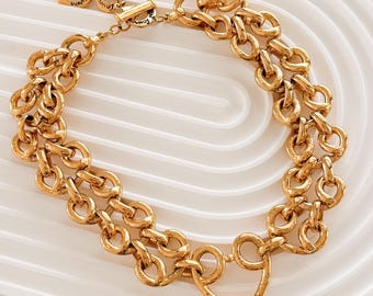 ヴィンテージ YSL ネックレス：イヴ・サンローランのゴールドハンマー