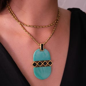 Vintage Givenchy Long Necklace: Gold, Emerald Green Pendant - Etsy