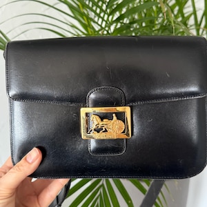 Celine Vintage Black Leather Bag - Etsy