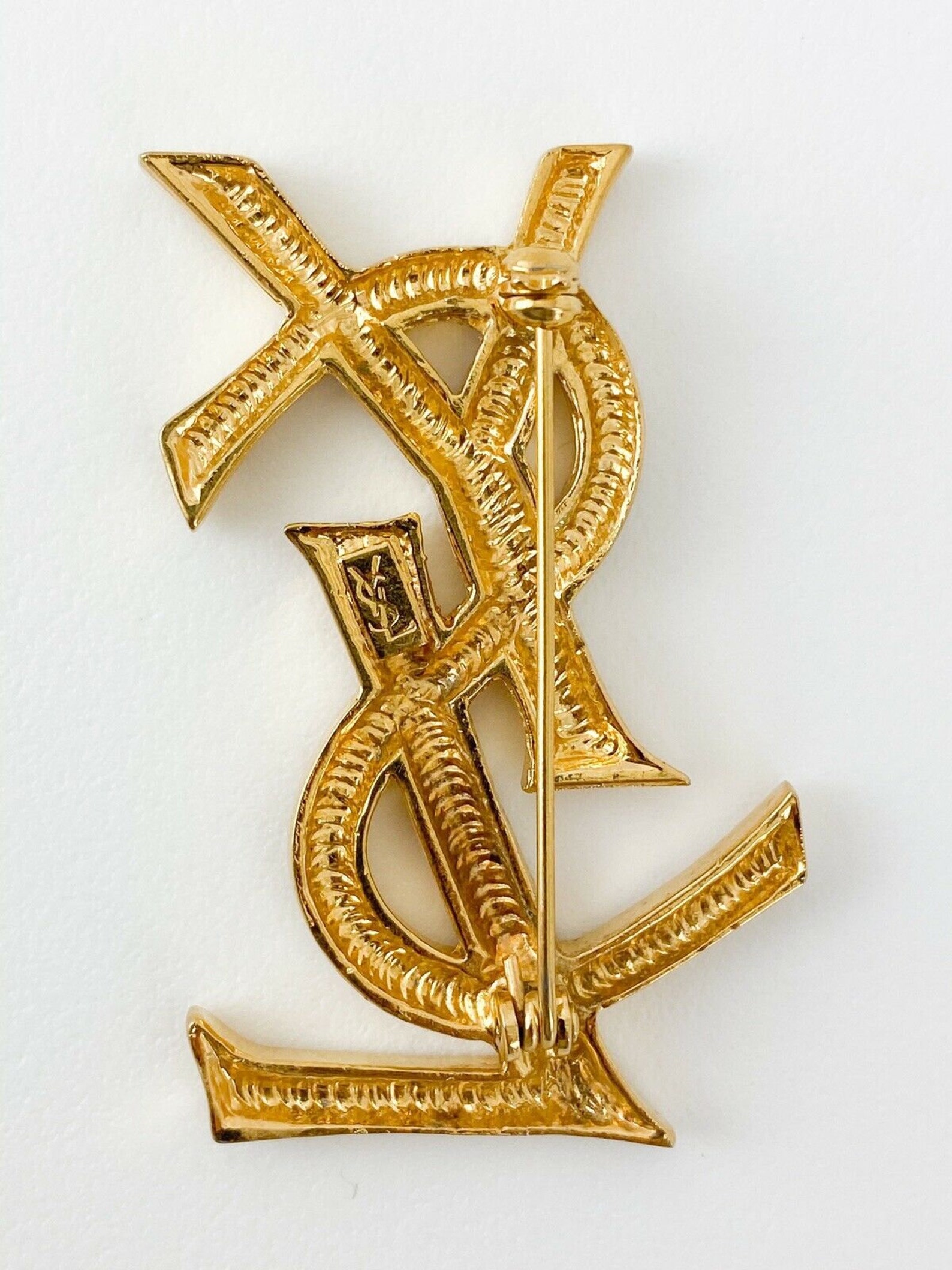 Vintage YSL Yves Saint Laurent Brooch Pin YSL Logo Brooch Etsy