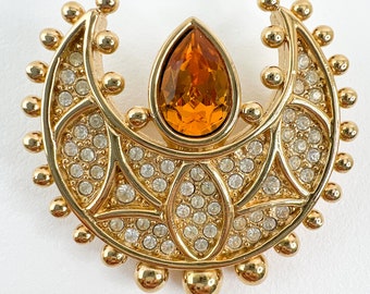 美品 Christian Dior ディオール ヴィンテージ ムーン ブローチ ヴィンテージ クリスチャン ディオール ムーン ブローチ テクスチャー