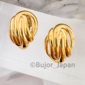 Vintage Givenchy Gold Knot Clip-On Earrings - Signed Designer Jewelry
