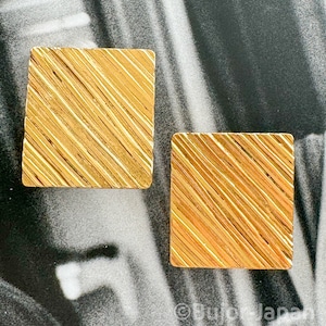 Vintage YSL Gold Plated Square Clip-On Earrings