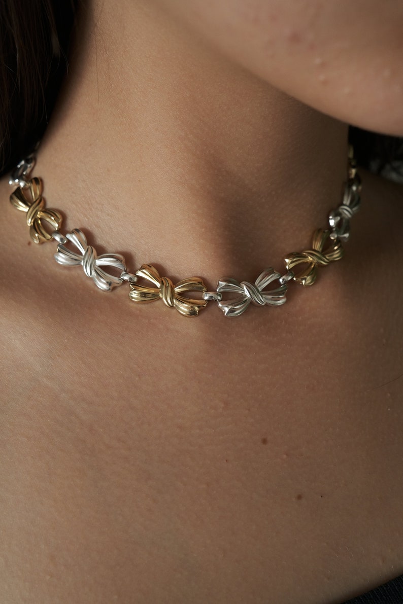 Vintage Christian Dior Ribbon Necklace 925 Germany , Extremely Rare