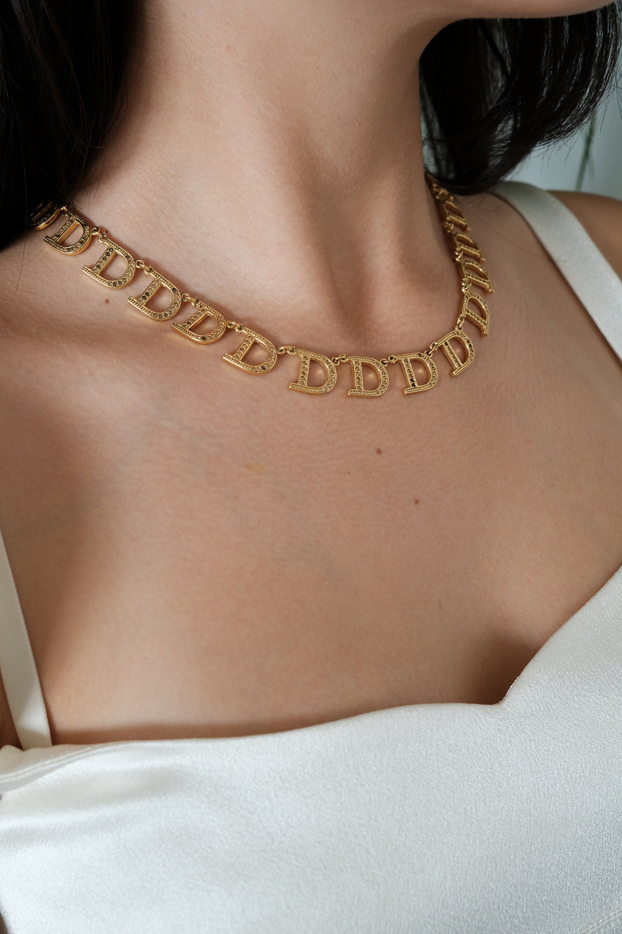 Vintage Christian Dior Necklace, Chain Necklace Gold, Choker Necklace Gold, Charm Necklace, Bridesmaid Necklace Dior CD Logo Choker Necklace - Etsy Vintage Christian Dior Necklace, Chain Necklace Gold, Choker Necklace Gold, Charm Necklace, Bridesmaid Necklace Dior CD Logo Choker Necklace - Etsy