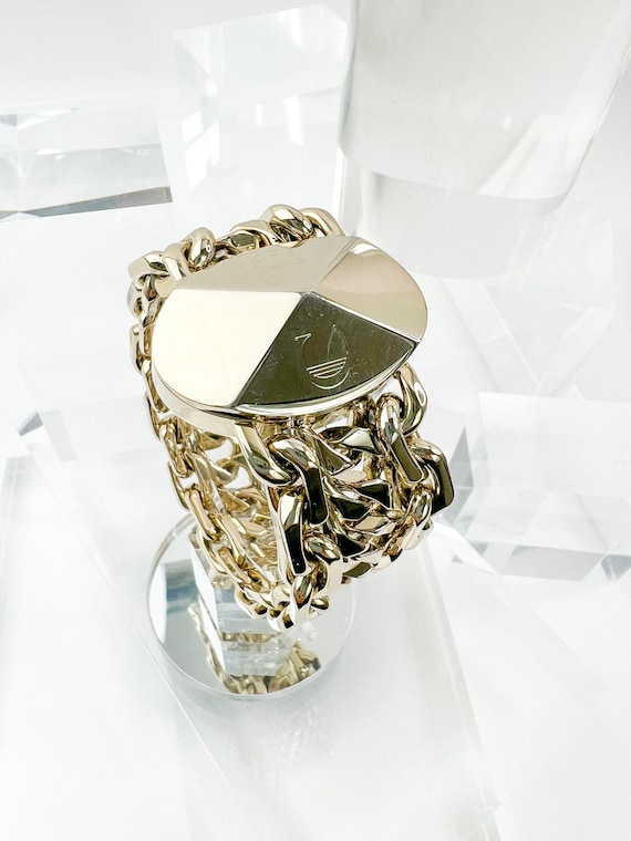 Vintage Christian Dior Gold Tone Chain Bracelet With CD Logo