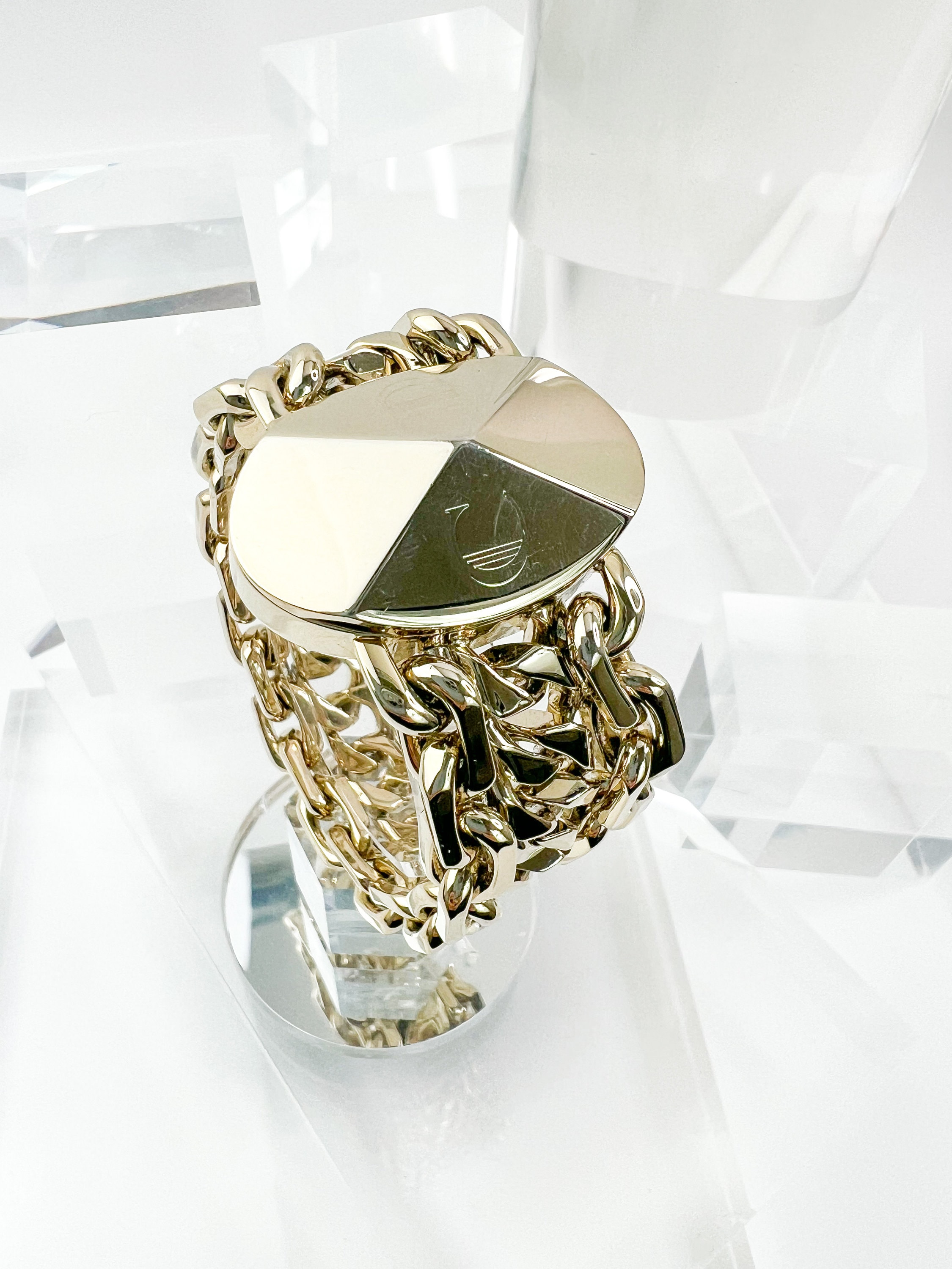 Vintage Christian Dior Gold Tone Chain Bracelet With CD Logo