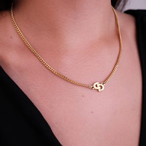 Vintage Christian Dior Gold Choker Necklace: Authentic CD Logo