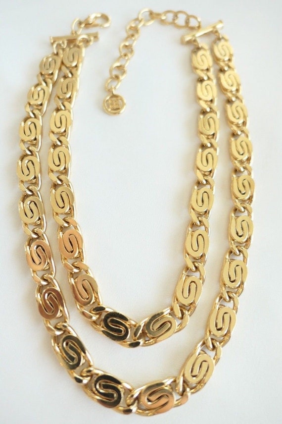 vintage givenchy gold chain necklace