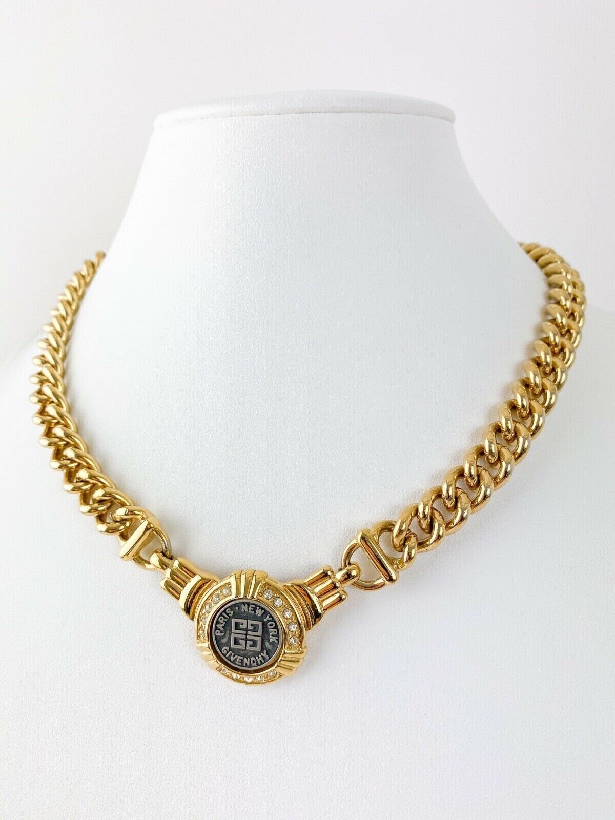Vintage Givenchy Necklace, Givenchy Logo Charm Necklace Vintage Givenchy Necklace, Givenchy Logo Charm Necklace