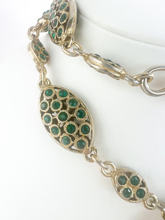 ヴィンテージYSL イヴサンローランストーンエメラルドカラーネックレス