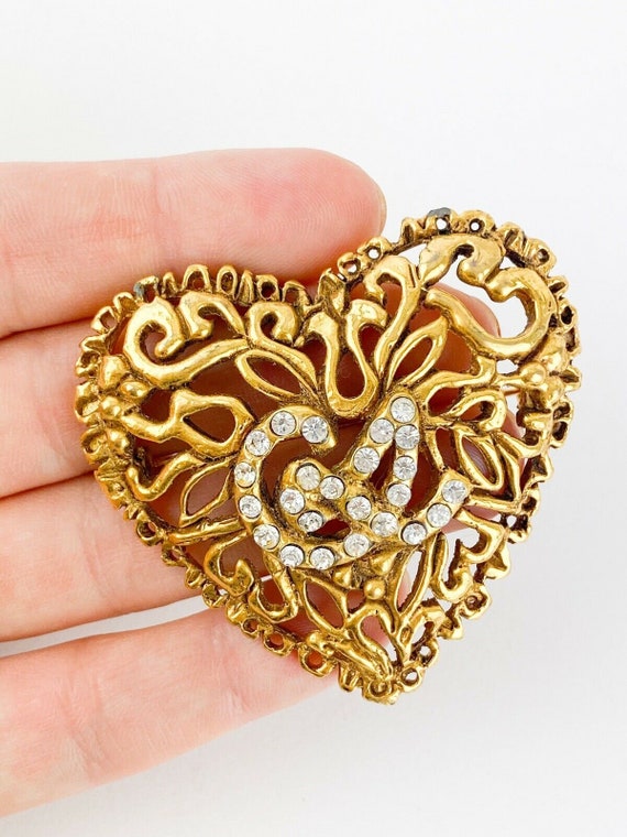 フランス ハート型ブローチ クリスチャンラクロワ ゴールド 金 オペラ
