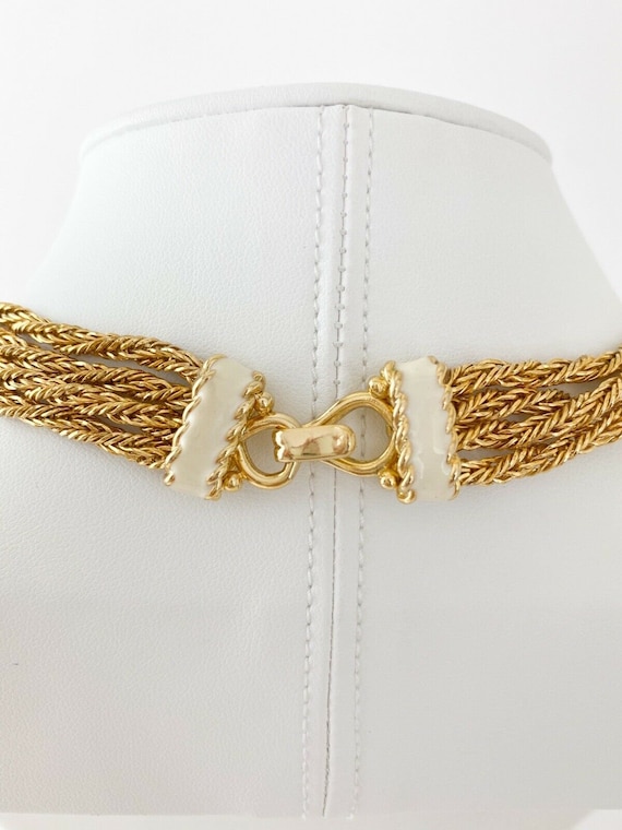 Vintage HR Helena Rubinstein Necklace, Gold Tone … - image 8