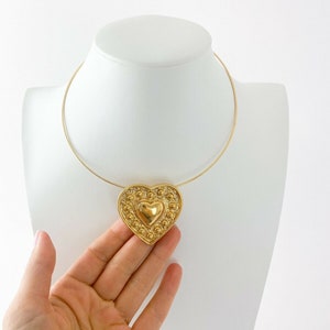 Vintage YSL Yves Saint Laurent Brosche Pin, YSL Anhänger Herz, 2 Möglichkeiten Schmuck, Goldton Brosche, Schmuck für Frauen, Schmuck Brosche