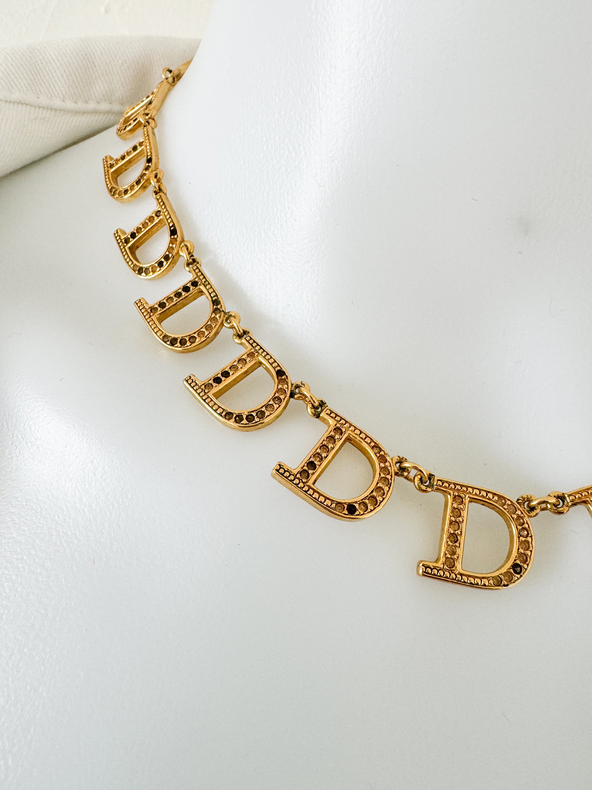 アクセサリー Vintage Christian Dior Chain Necklace Vintage Christian Dior Necklace, Chain Necklace Gold, Choker