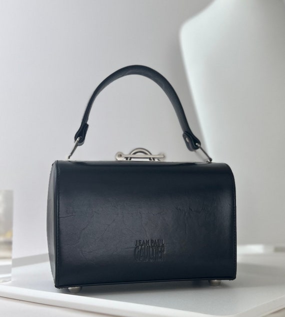 Vintage Jean Paul Gaultier Black Leather Vanity Bag - Etsy