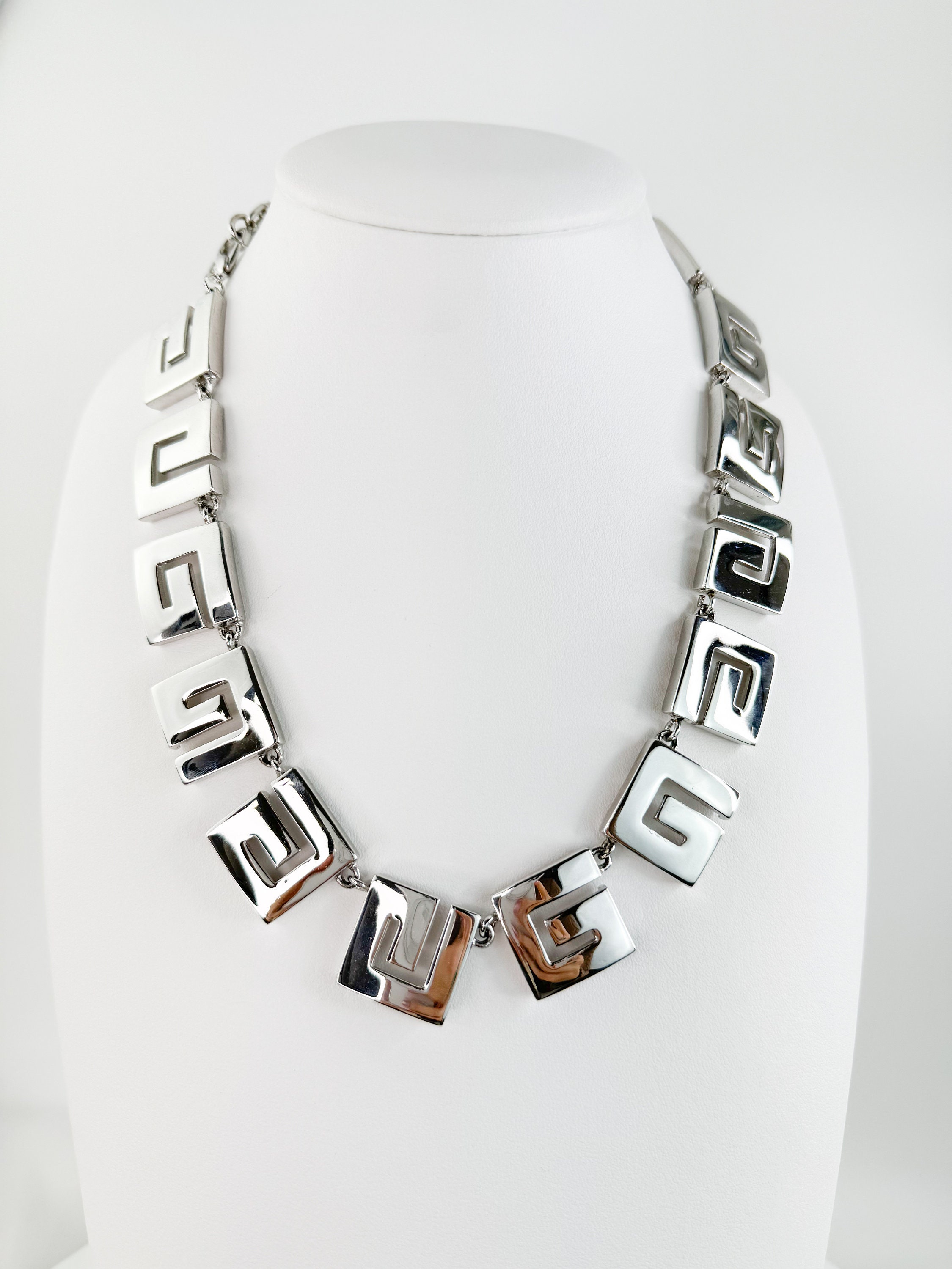 Vintage Givenchy Silver-plated Monogram Choker Necklace - Etsy