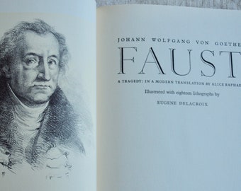 Faust by Goethe Heritage Press Eugene Delacroix famous drama world literature  great gift for book lover classic poetry deal  with the devil