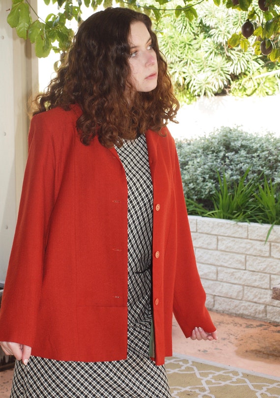 Red 90s Blazer jacket  brick red Evelin Brandt Be… - image 9