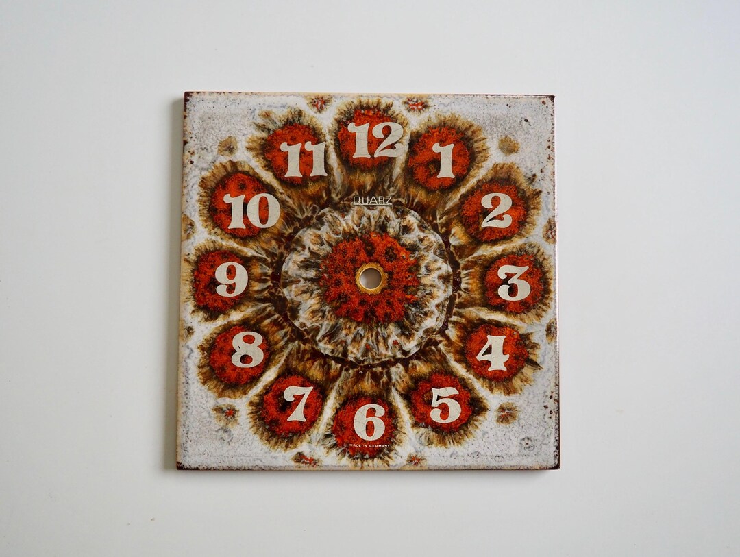 70s Fat Lava Clock Face German Ceramic Tile Clock Face For Assembly 70s Fat Lava Clock Face German Ceramic Tile Clock Face For Assembly