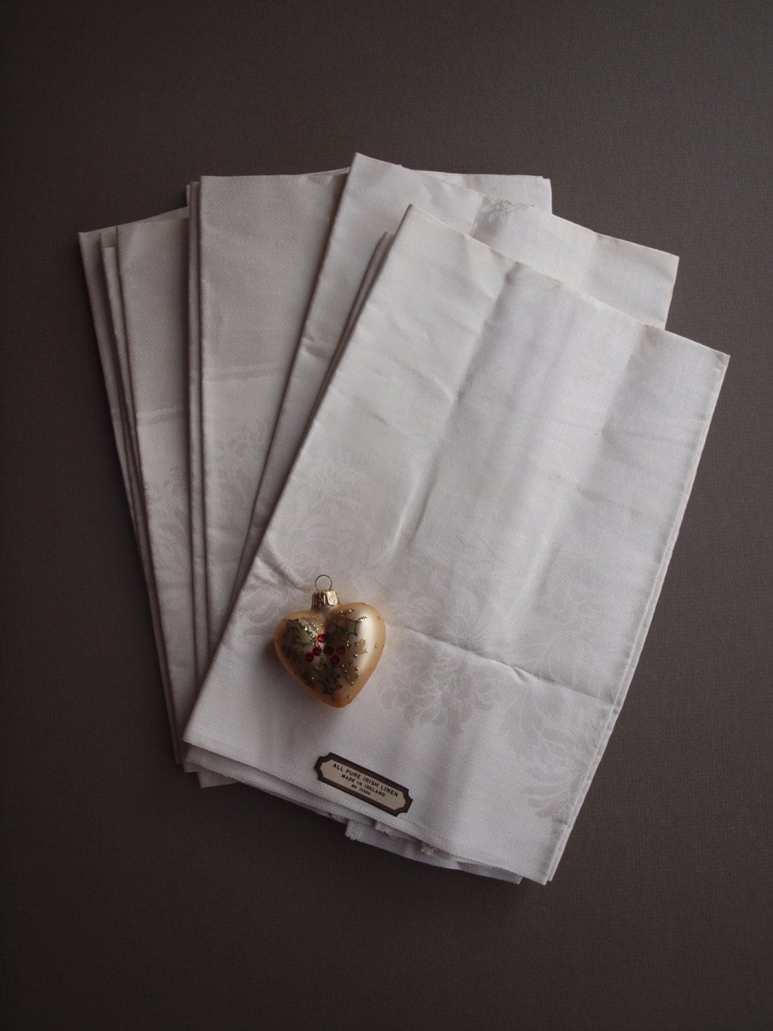 Irish Linen Napkins Set of 4 Linen Double Damask Chrysanthemum Etsy