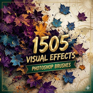 1505 visuella effekter Photoshop-penslar paket | Rök, eld, ljus, läckor, gnistrar, damm, dimma, regn, snö, penslar | Digital nedladdning för Photoshop
