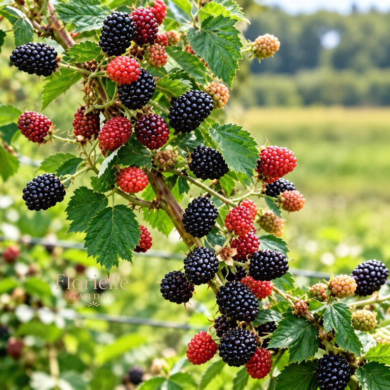 1 & 5 Prime-Ark Freedom Blackberry Live Starter Plant, Thornless Blackberry, Rubus, Bare Root