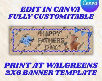 Father’s Day banner template (2x6 digital download)