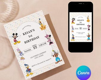 Mickey Mouse and friends invitation