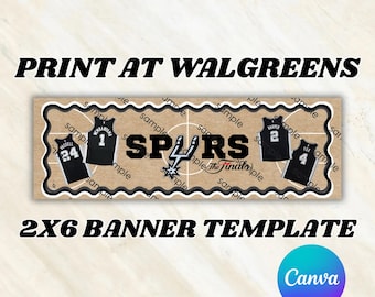 Jersey Spurs Basketball Banner Template (2x6 ft Digital Download)