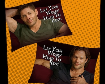 The Sleepernatural Two Sided Pillowcase inspired by Jensen Ackles and Jared Padalecki